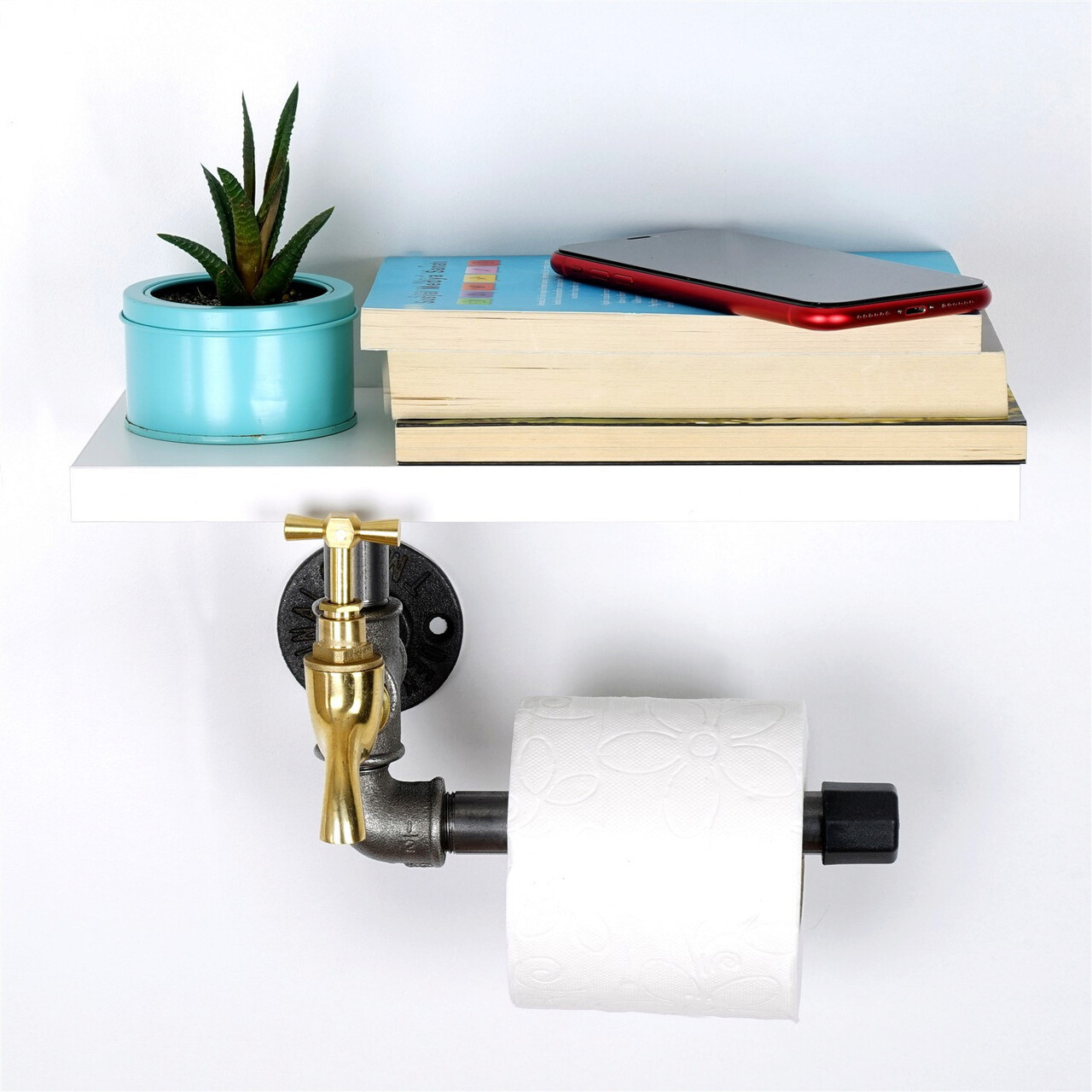 Suport pentru hartie igienica, Hanah Home, Boruraf236, 30x17x23 cm, Alb - imagine 6